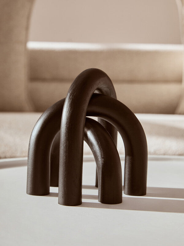 Cato Black Wood Arch Sculpture