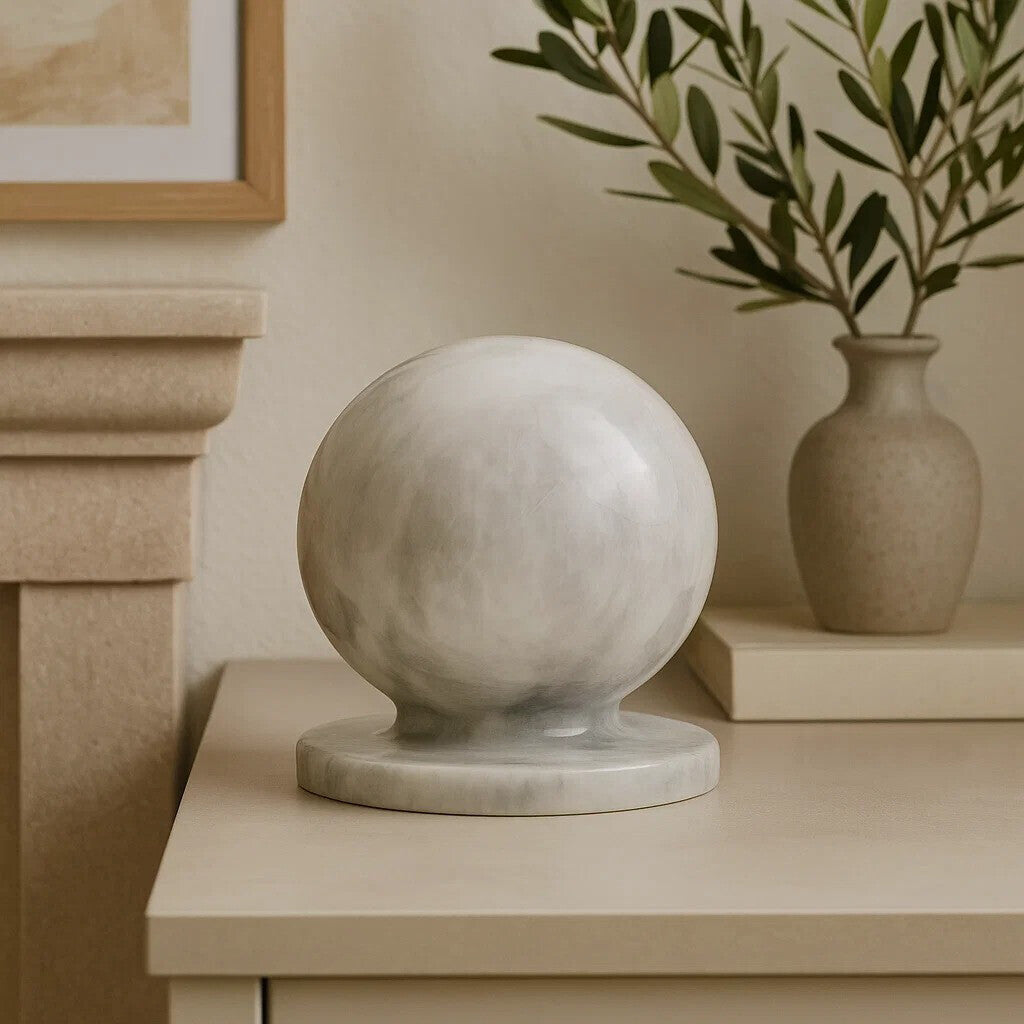 Zoro White Marble Ball Sculpture