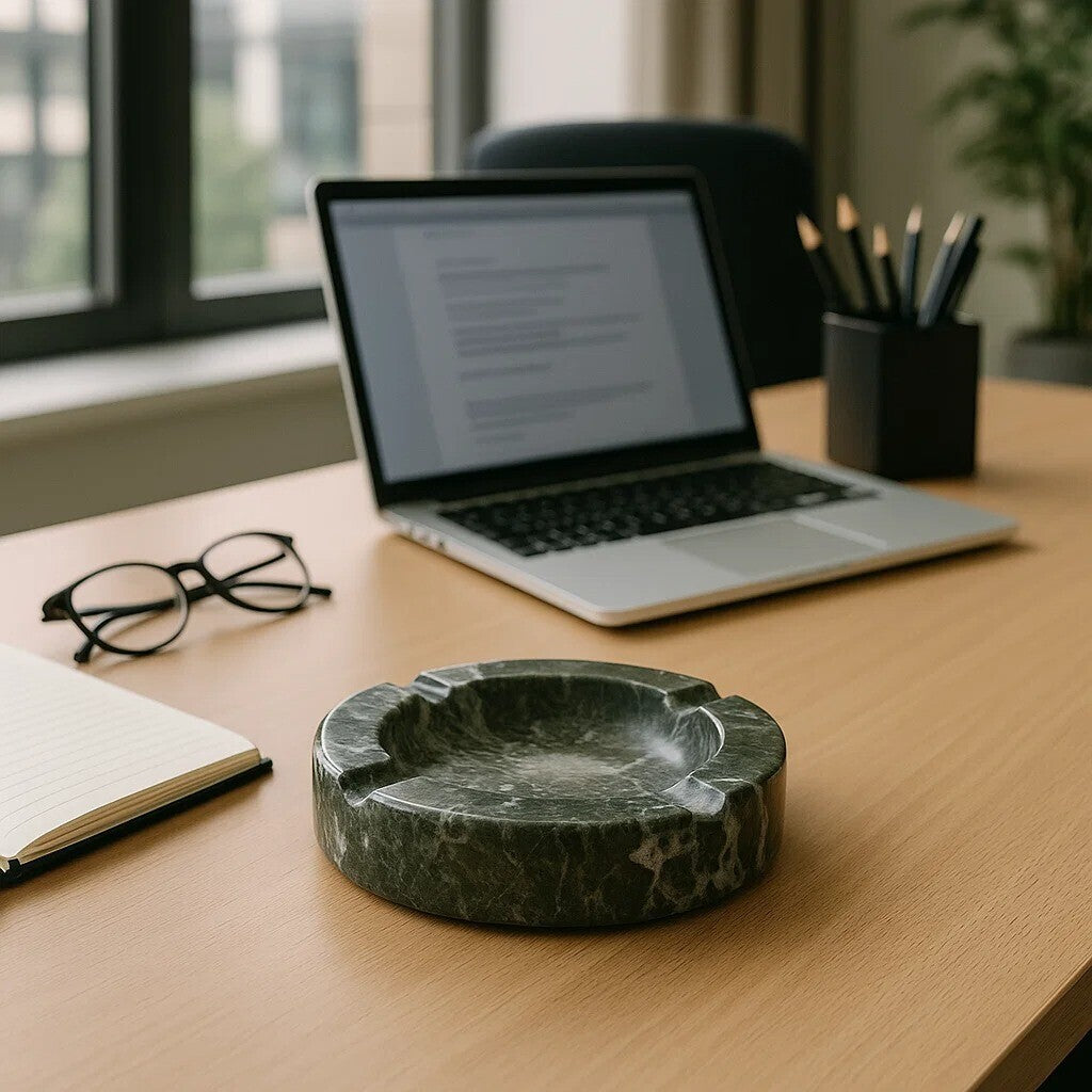 Zoro Black And White Marble Ashtray