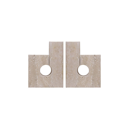 Travertine Stone Set Of 2 Bookends