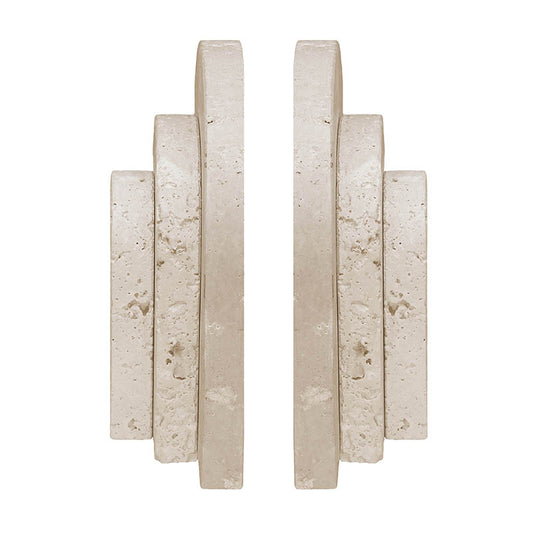Travertine Stone Set Of 2 Bookends