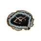 Celina Black And Gold Agate Effect Wall Clock