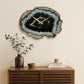 Celina Black And Gold Agate Effect Wall Clock