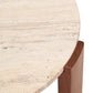 Palermo Round Travertine Top Small Coffee Table