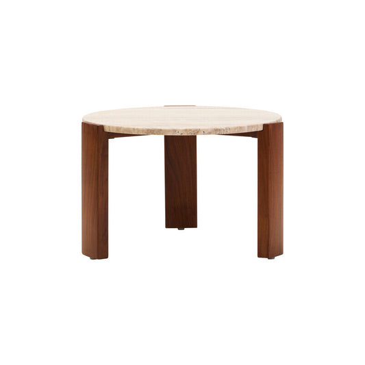 Palermo Round Travertine Top Small Coffee Table