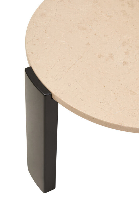 Palermo Round Cream Marble Top Small Coffee Table