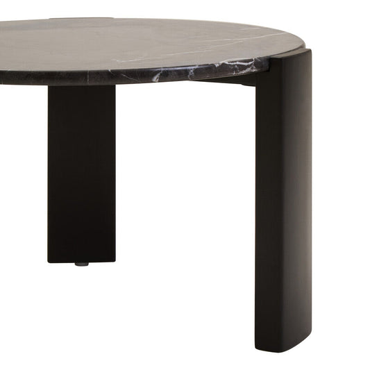 Palermo Round Black Marble Top Small Coffee Table