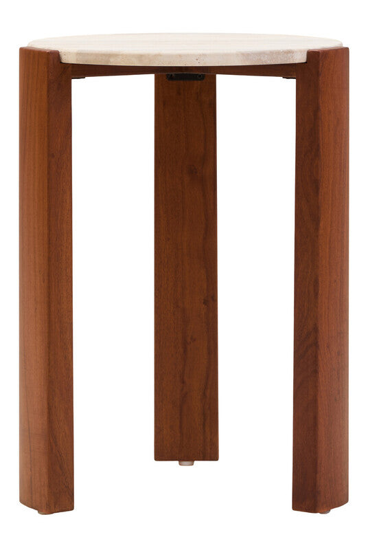 Palermo Travertine Top Round Side Table