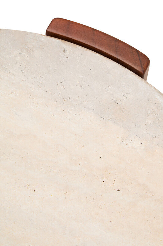 Palermo Travertine Top Round Side Table
