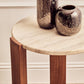 Palermo Travertine Top Round Side Table
