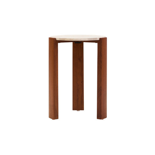 Palermo Travertine Top Round Side Table