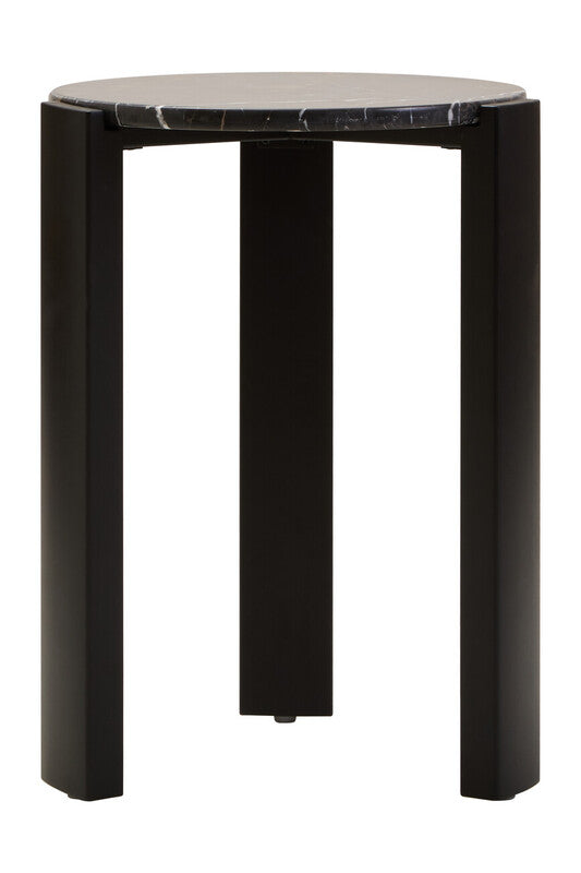 Palermo Black Marble Top Round Side Table