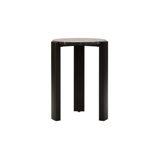 Palermo Black Marble Top Round Side Table