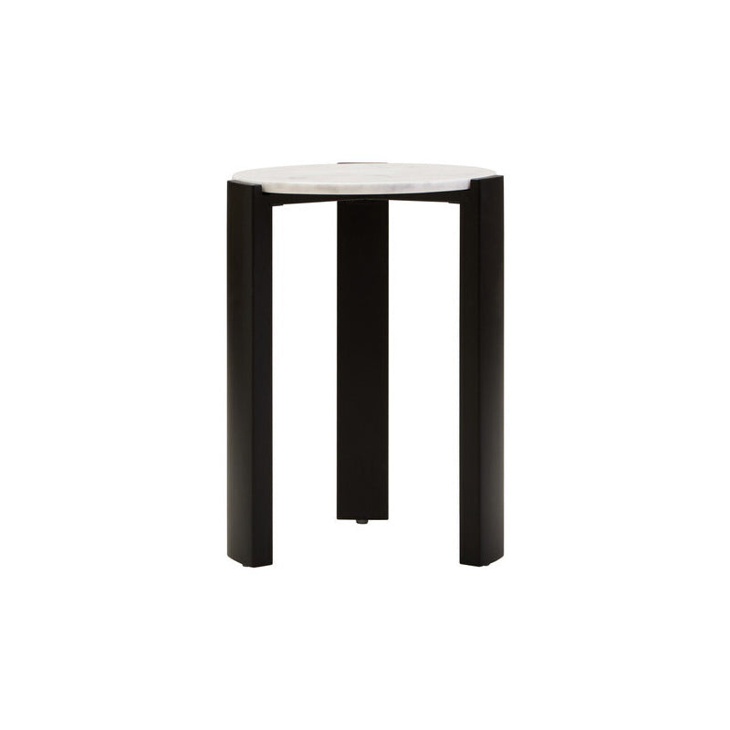 Palermo White Marble Top Round Side Table