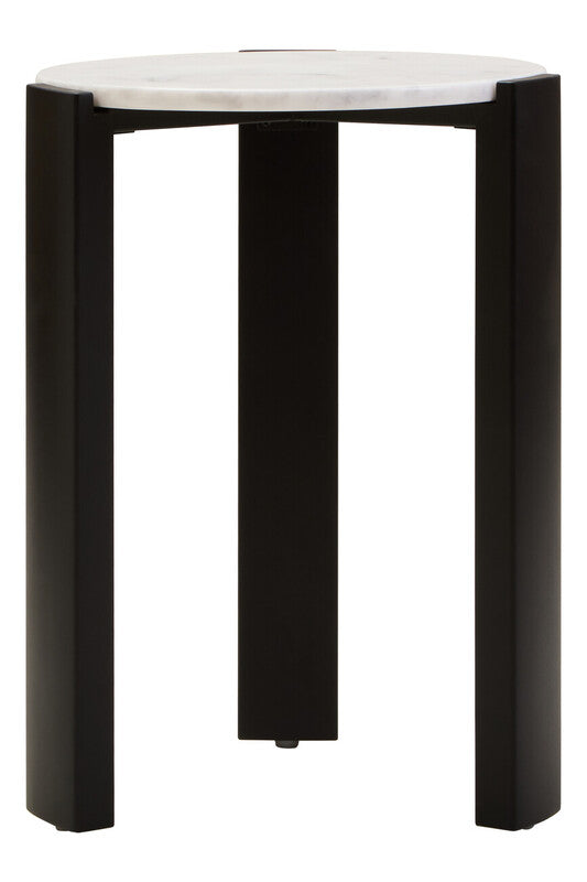 Palermo White Marble Top Round Side Table