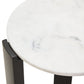 Palermo White Marble Top Round Side Table
