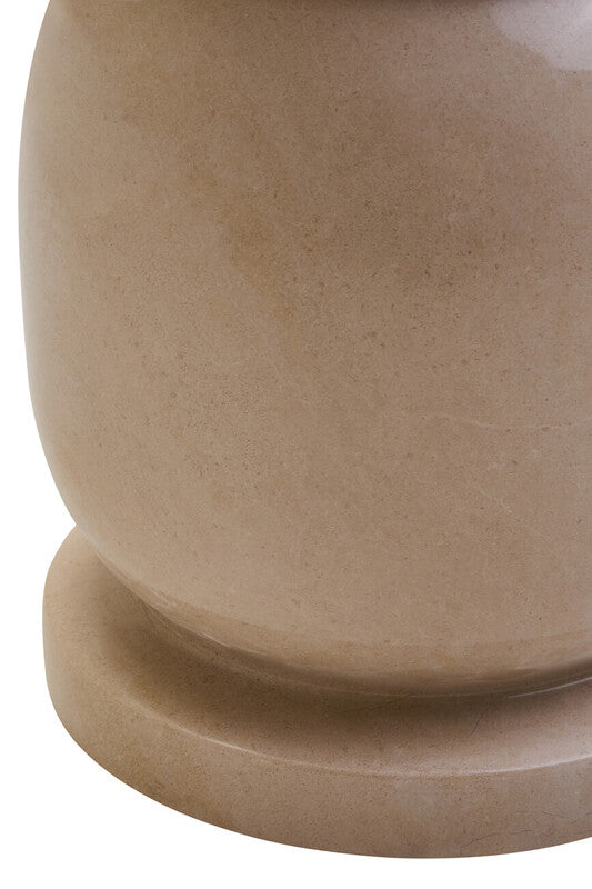 Zoro Cream Marble Stool and Side Table
