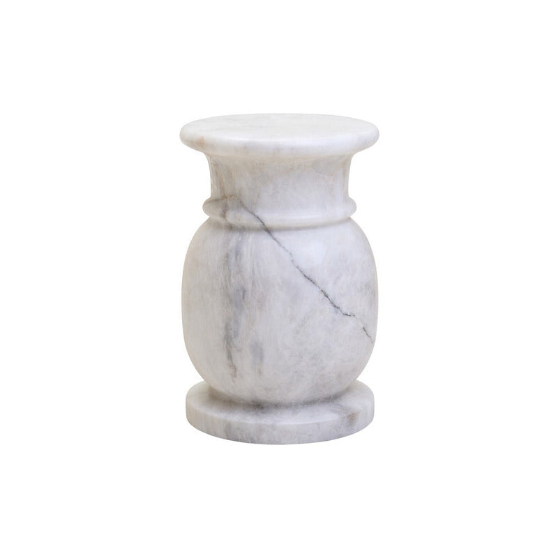 Zoro White Marble Stool And Side Table