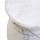 Zoro White Marble Stool And Side Table