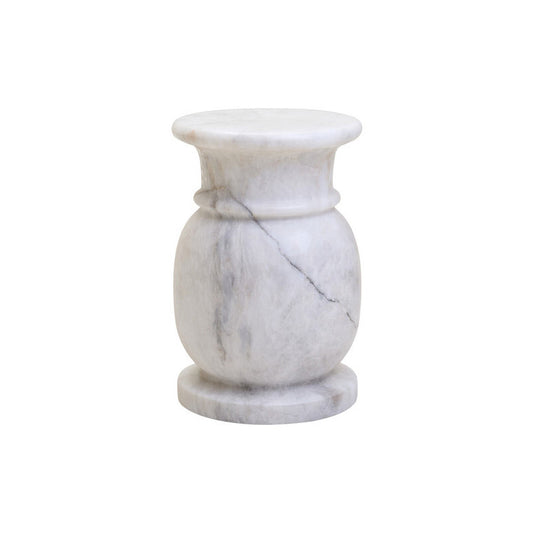 Zoro White Marble Stool And Side Table