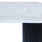 Walton Travertine Top Console Table with Black Acacia Wood Legs