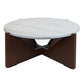 Winton Travertine Top Coffee Table With Acacia Wood Frame