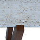 Winton Travertine Top Console Table With Acacia Wood Frame