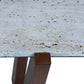 Winton Travertine Top Console Table With Acacia Wood Frame