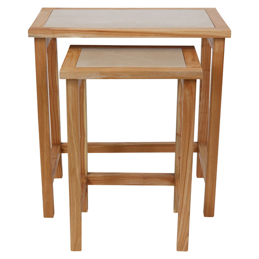 Set Of 2 Tables, Solid Wood With Veronatops