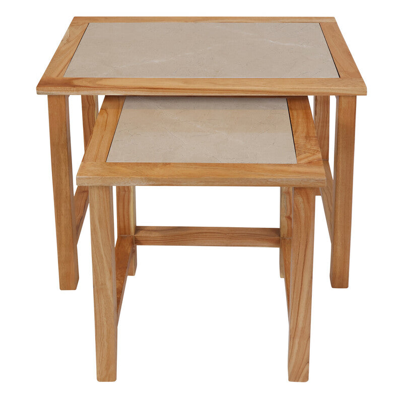 Set Of 2 Tables, Solid Wood With Veronatops