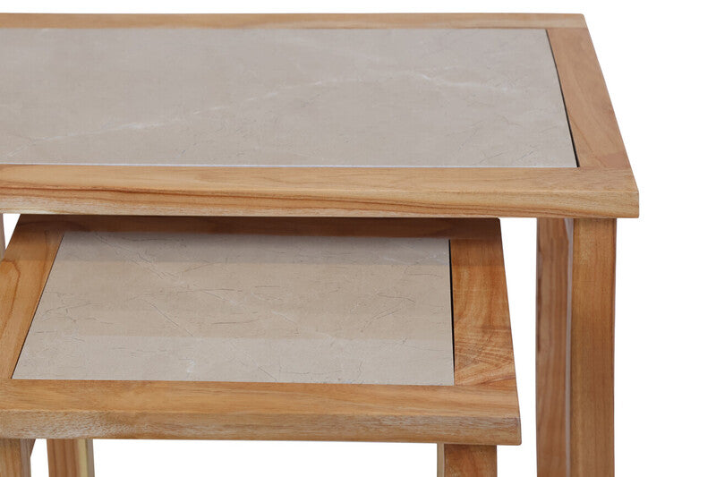 Set Of 2 Tables, Solid Wood With Veronatops