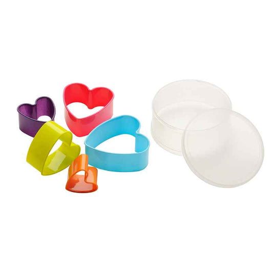 5 piece heart-shaped cookie cutter set, perfect for baking.