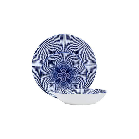 Maya 12 Piece Blue And White Dinner Set