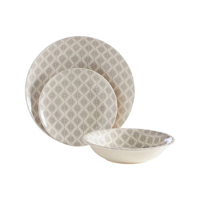 Maya Grey And White 12 Pc Dinner Set