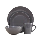 Elmira 16 Piece Dark Grey Stoneware Dinner Set - Premier Home