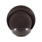 Elmira 12 Piece Brown Stoneware Dinner Set - Premier Home