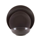 Elmira 12 Piece Brown Stoneware Dinner Set - Premier Home