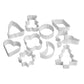 Cookie Cutter 10Pc White Plastic Set