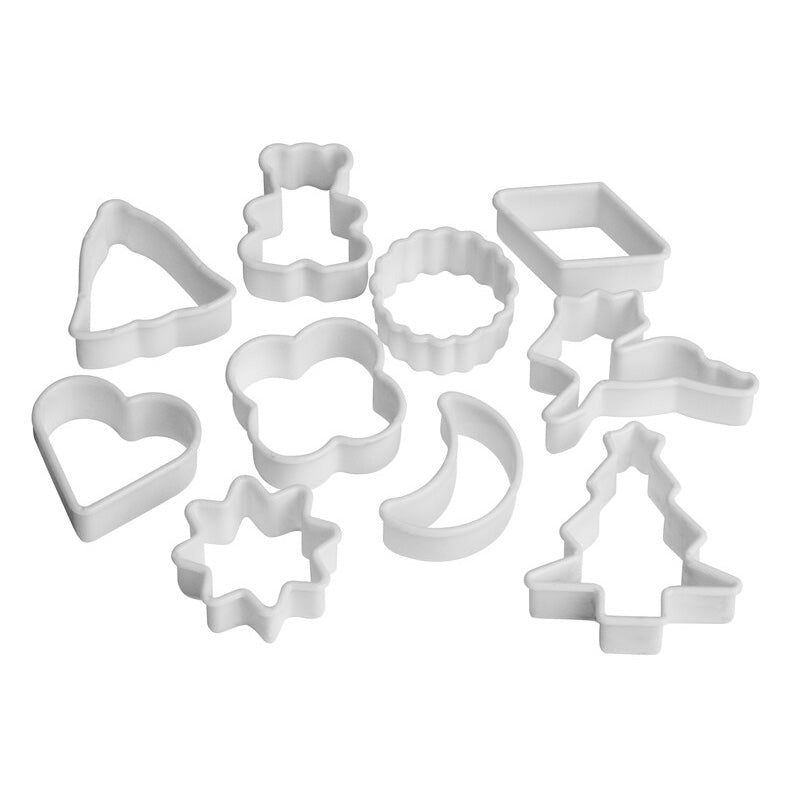 Cookie Cutter 10Pc White Plastic Set