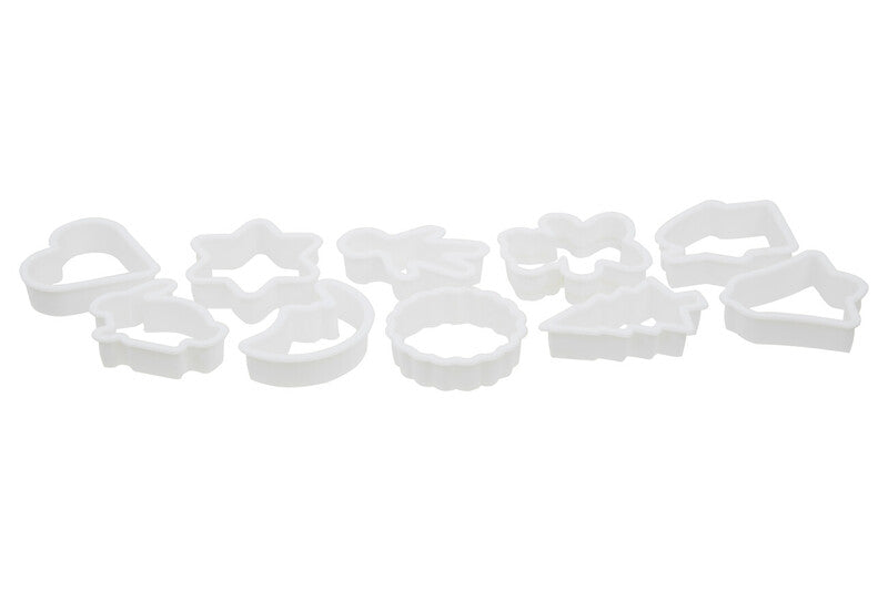 Cookie Cutter 10Pc White Plastic Set