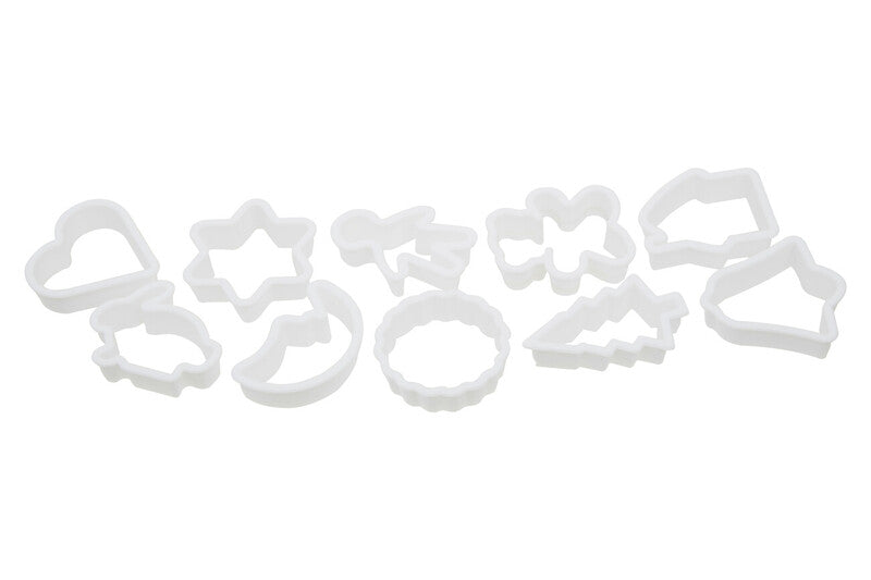 Cookie Cutter 10Pc White Plastic Set
