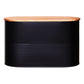 Alton Black Bread Bin With Acacia Wood Lid