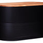 Alton Black Bread Bin With Acacia Wood Lid