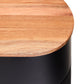 Alton Black Bread Bin With Acacia Wood Lid