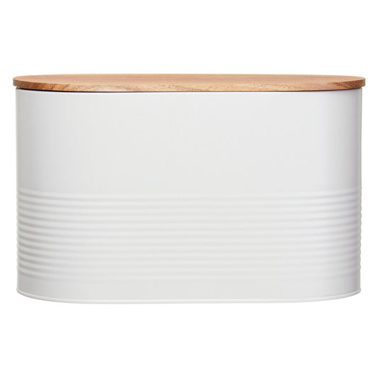 Alton Cream Bread Bin With Acacia Wood Lid