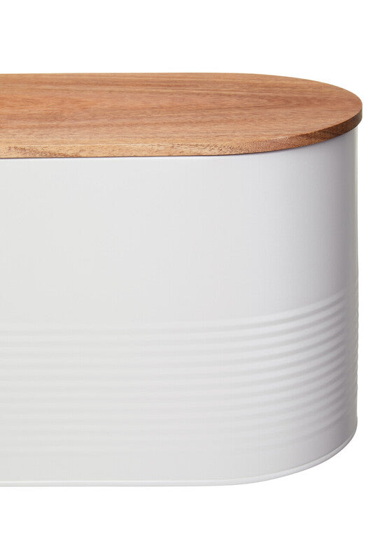 Alton Cream Bread Bin With Acacia Wood Lid