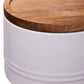 Decorative Sml Oatmeal Storage Jar W/Acacia Lid 11 D X 7.5Cm