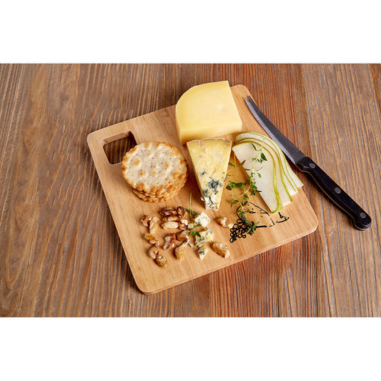 Rubberwood Cheese Board With Knife