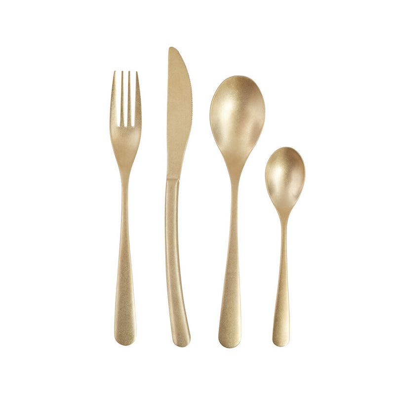 Avie 16 Piece Cutlery Set in Antique Gold