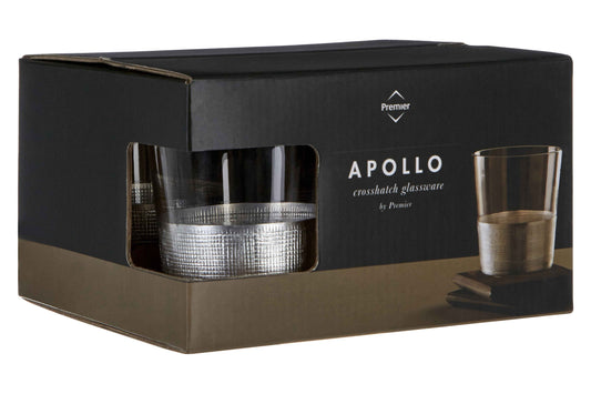 Apollo Clear Glass Tumblers - Set of 4